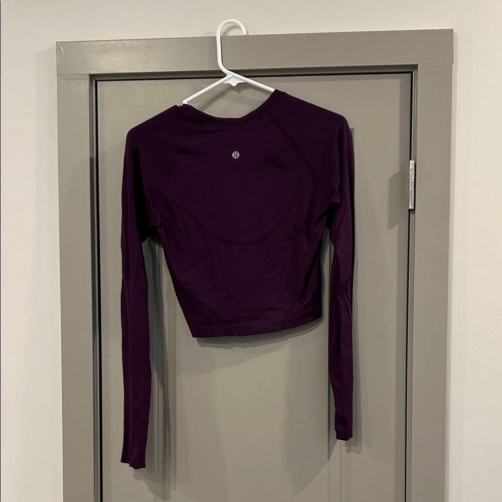 Lululemon Swiftly Purple Long Sleeve Crop Top - Picture 3 of 3